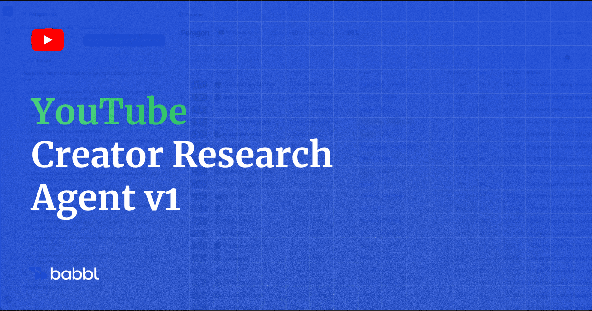 Introducing the YouTube Creator Research Agent (v1)