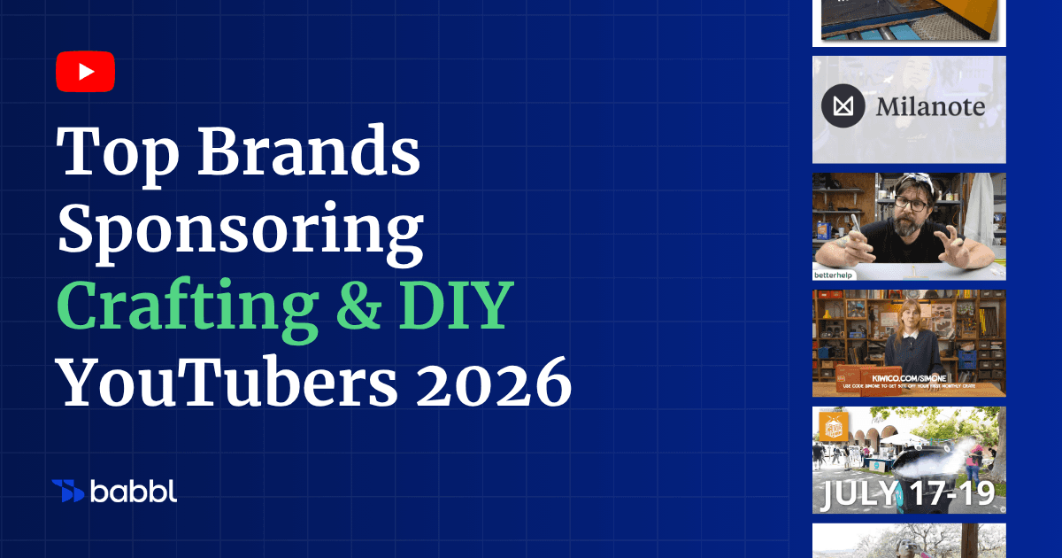 Who Sponsors Crafting & DIY YouTubers? 240+ Brands, Ranked (2026 Data)
