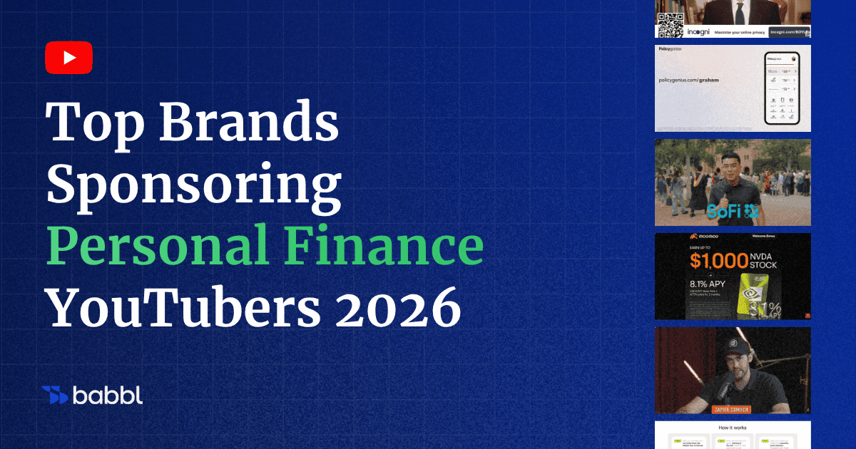 Who Sponsors Personal Finance YouTubers? 100+ Brands, Ranked (2026 Data)