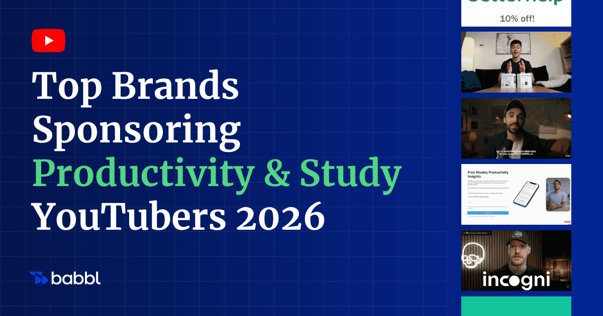 Who Sponsors Productivity YouTubers? 92 Brands, Ranked (2026 Data)