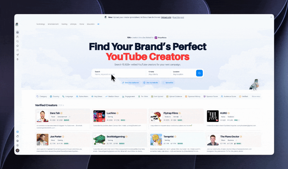 Claim your creator profile on Scout