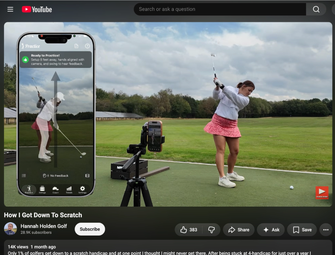 Hannah Holden Golf, "How I Got Down To Scratch" at 14K views