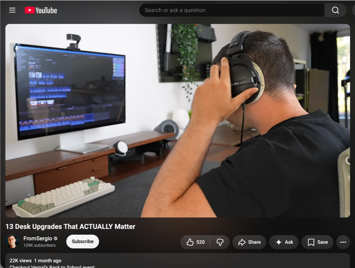 FromSergio, typical views over recent videos