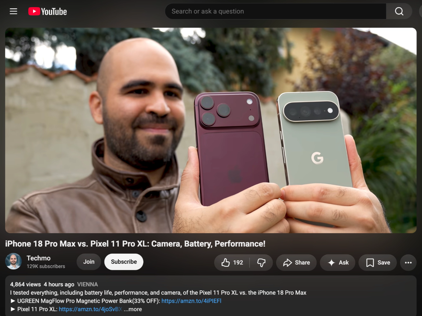 Techmo, typical views over recent videos